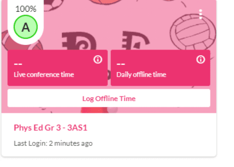 screenshot of offline time log